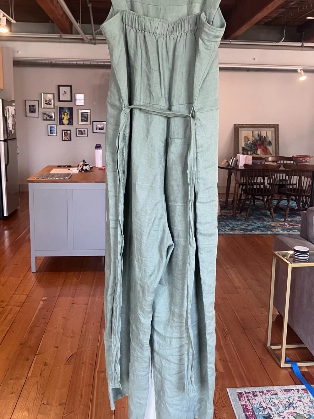 Quince sage green jumpsuit 100% linen